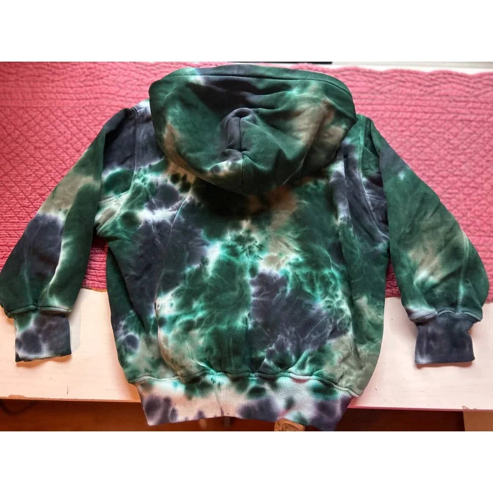 EUC Molo Adan Jogger & Hoodie Green Tie Dye Organic Cotton Set 110 US 5Y